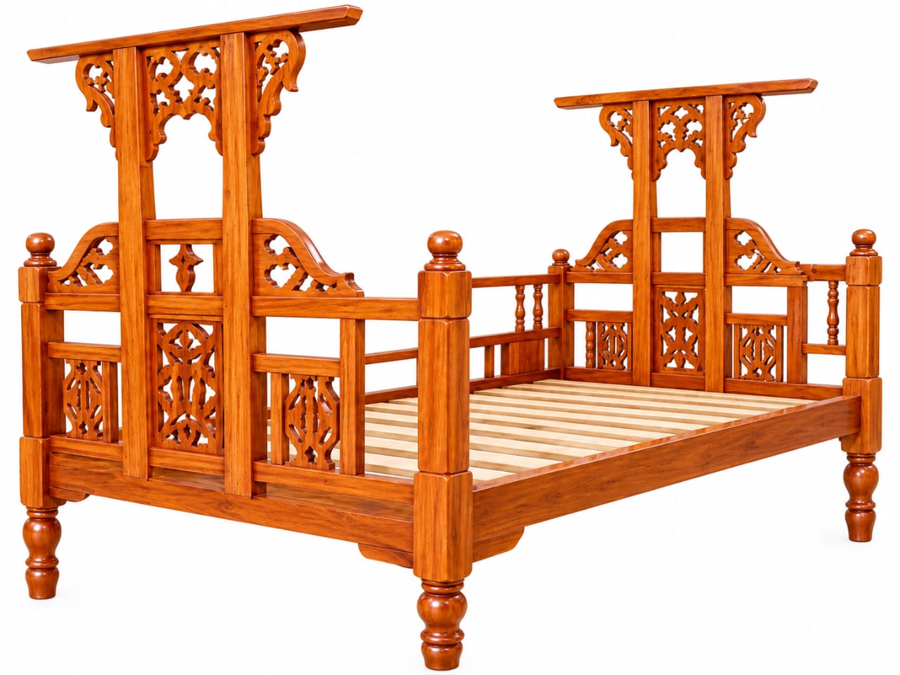 Custom wooden bed handcrafted by ZanduriFurniture in Zanzibar