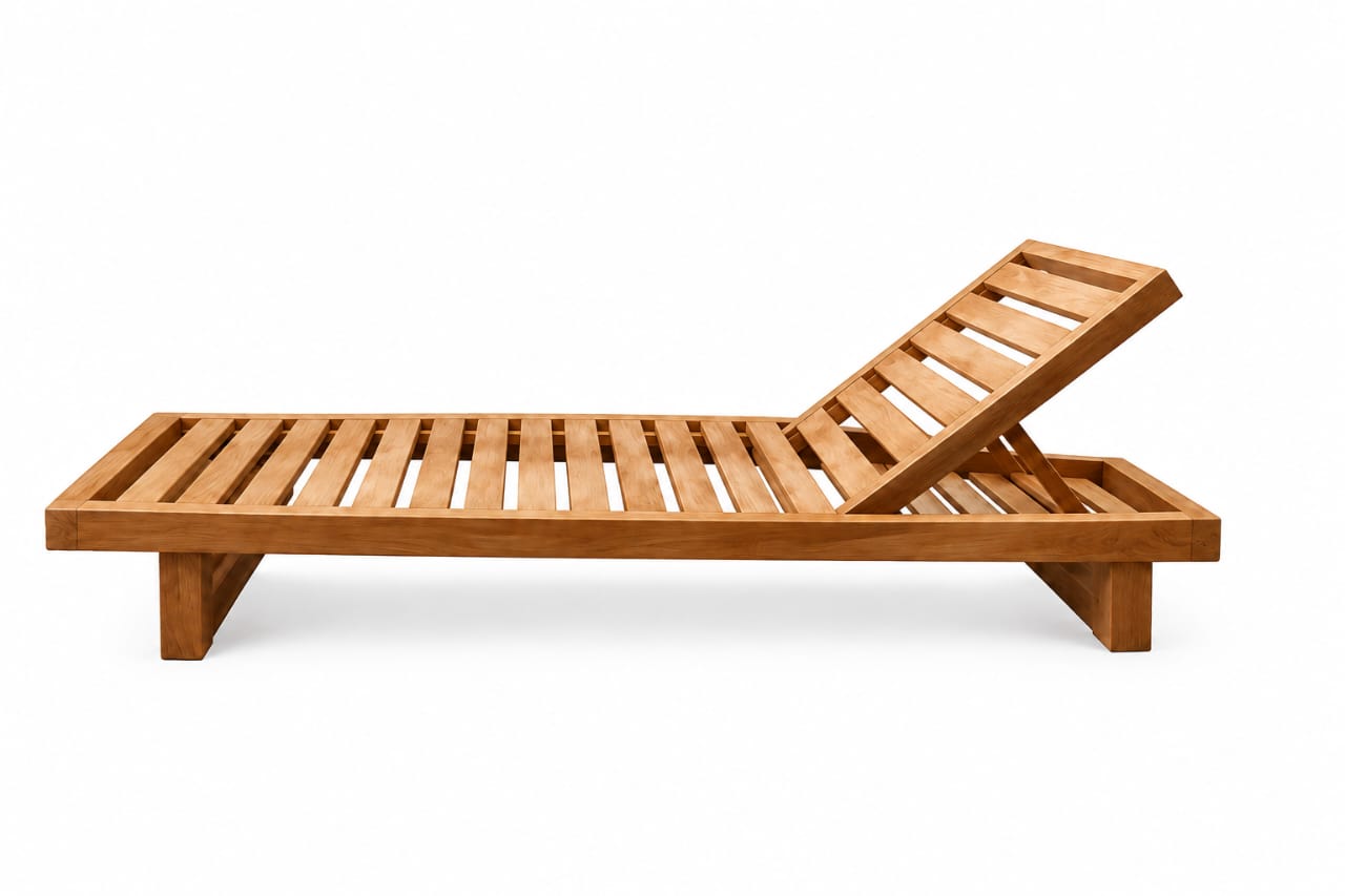 Zanzibar wooden sun lounger handcrafted by ZanduriFurniture