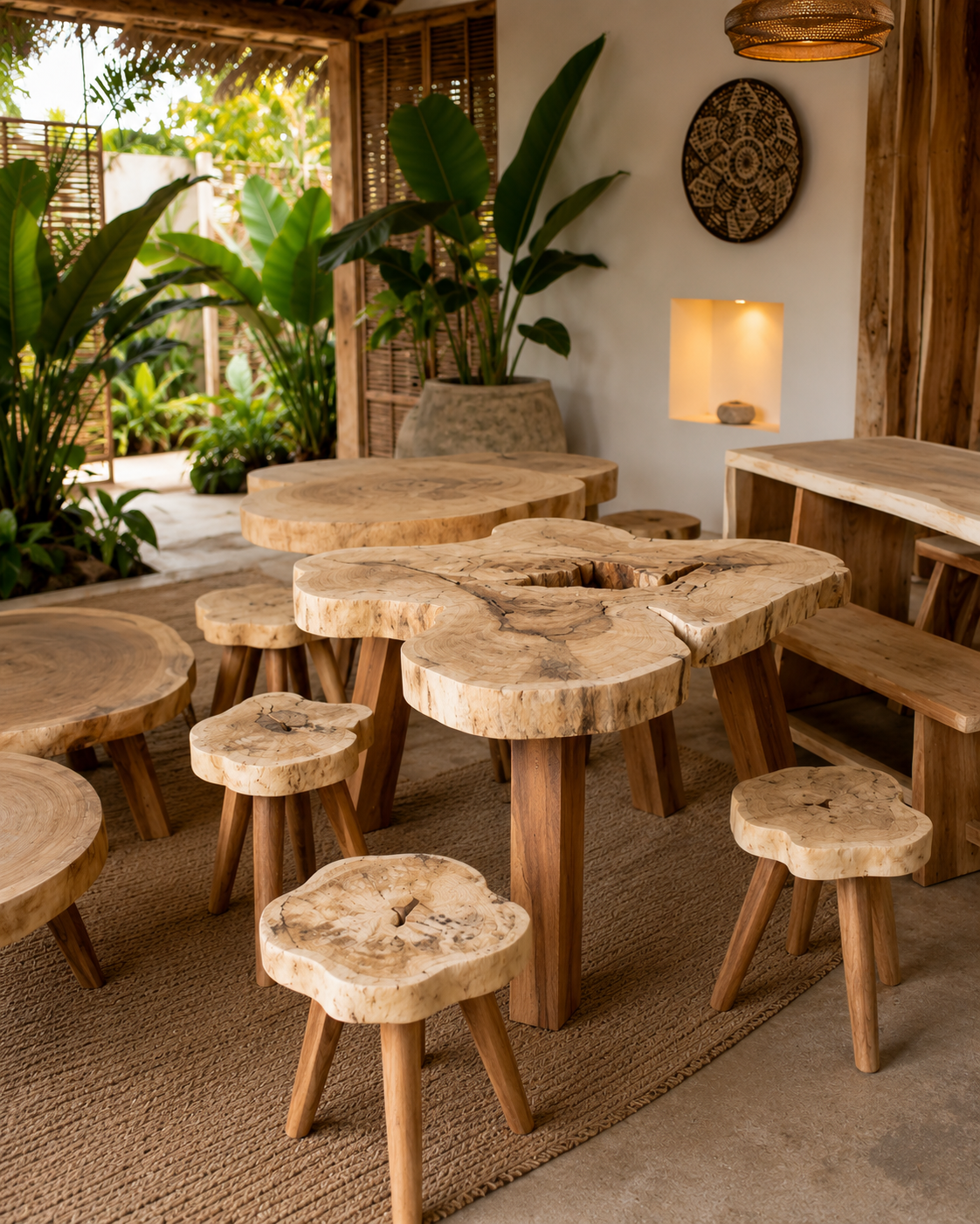 Zanzibar live edge wooden coffee table