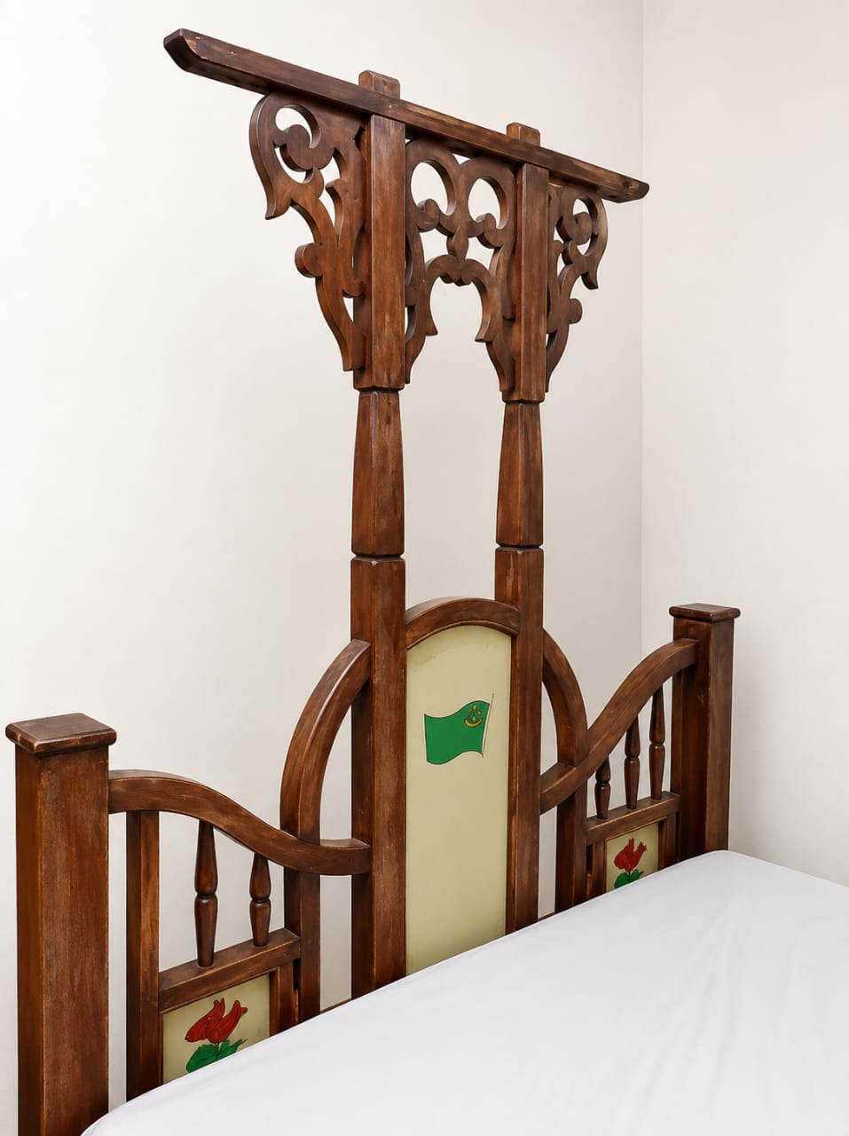 Custom wooden bed design for a villa in Zanzibar