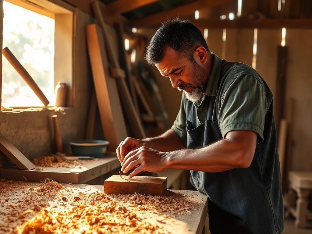 Close up of Mninga hardwood grain in a Zanzibar workshop